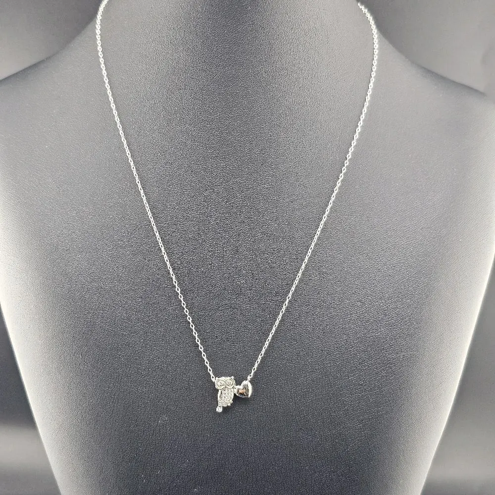 necklace silver 18-inch  owl design for everyday wear