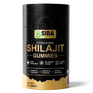 SIBA Himalayan Shilajit Gummies - 60 Count, 100% Ayurvedic, No Added Sugar, Gluten Free, for Men & Women, Boost Energy, Support Hormonal Balance