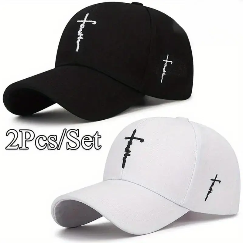 Unisex Duckbill Baseball Caps (Set of 2) - Matching Couples Hats, Embroidered Cross-Stitch Design, Breathable Acrylic Material, Ideal for Outdoor Sports,summerwins,father'sdaygifts,campingessentials,campinggear
