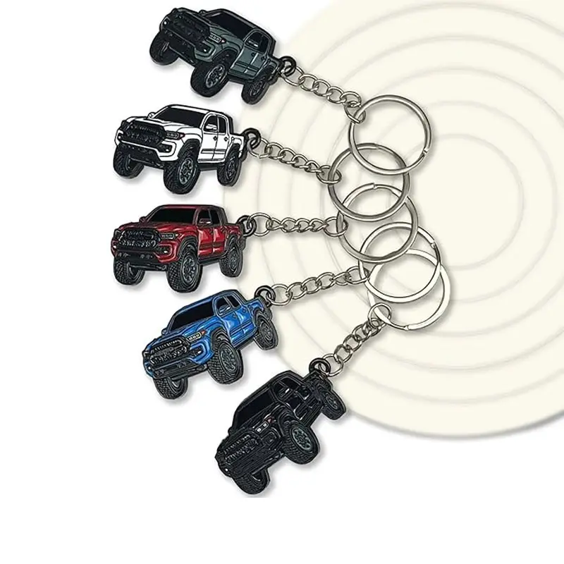Zinc Alloy Uncoated Car Model Pendant Keychain Tacoma Style Metal Keychain Suitable for Toyota Tacoma Durable Decor Accessories