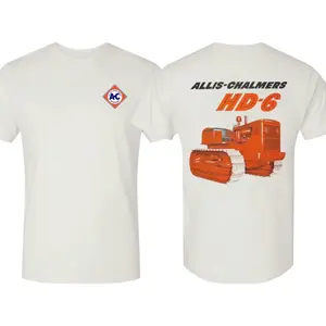 Allis Chalmers HD6 Tractor T Shirt for Men Retro Agriculture Farm Wear 100% Cotton Short Sleeve Unisex Tee USA Made American Farmer Gift Vintage Tractor Graphic Top