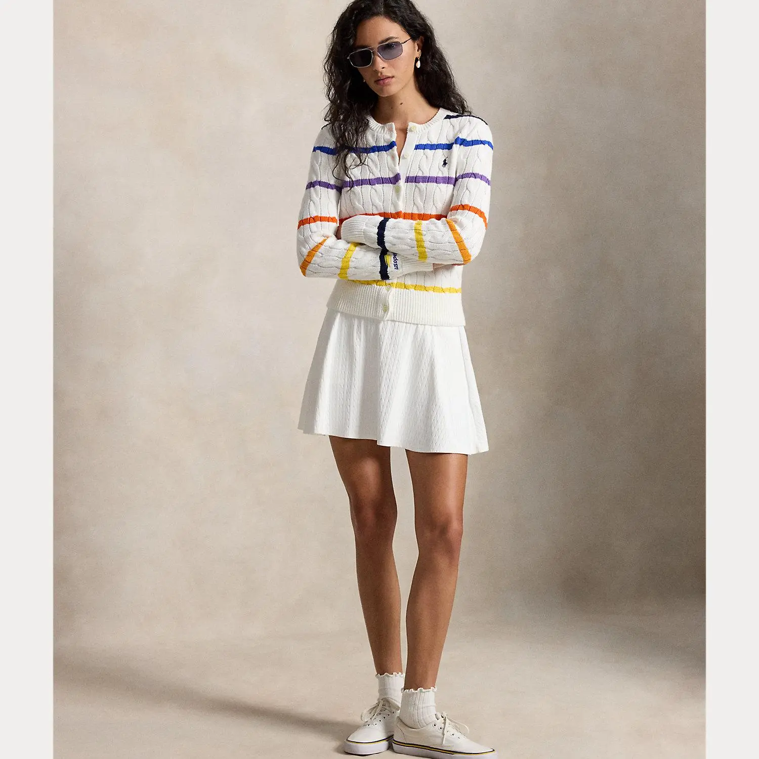 Polo Ralph Lauren - US Open Striped Cable Cotton Cardigan