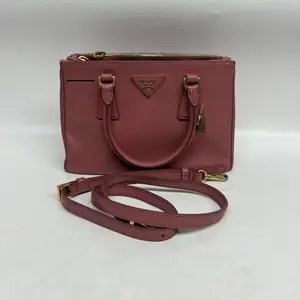 Pre-owned Calfskin Crossbody Bags Prada Galleria Pink Small
