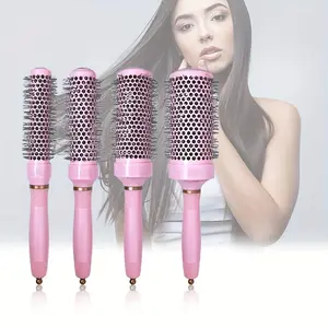 Round Hair Comb Set, 4 Counts/set Hair Salon Styling Comb, Heatless Styling Tool for Home & Travel, Hair Styling Tool for Women & Girls, Hair Brush Set