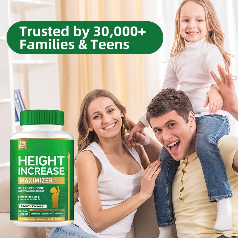 2 Bottles Growth Capsules to Grow Taller - Height Increase Maximizer with Calcium for Bone Strength -Natural Get Taller Supplement - Dietary Edible Healthcare Fitness --