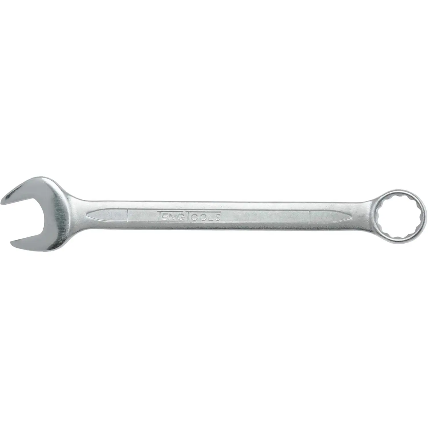 14mm Metric High Strength Chrome Vanadium Combination Open-and-Box End Spanner Wrench - Angled Ends, Satin Finish, Lifetime Durability, Oily Environments Compatible, Tight Spaces Suitable, Silver, Model 600514