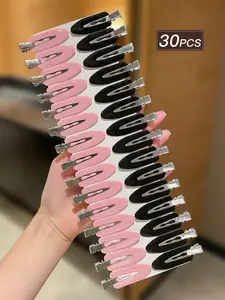30pcs Women's Solid Color Hair Clips, Minimalist Style, Black, Pink, Small Clips, Alligator Clip Design, Hair Accessories, Suitable For Casual Daily And Outdoor Wear, Cute Accessories, Valentines Accessories, Head Accessories, Hairpin