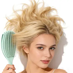 Shell Comb Hollow Puff Smooth Styling Comb Anti-Static No Damage Hair Massage Scalp Bone Comb Dry Wet Use