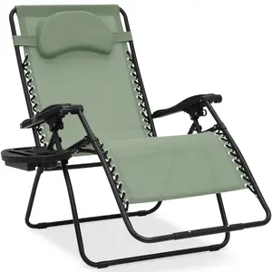 Best Choice Products Oversized Zero Gravity Chair, Folding Outdoor Patio Recliner w/ Cup Holder
