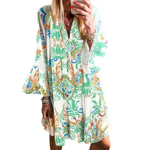 miduo Womens Summer Resort Wear Vacation Dresses Shift Babydoll Mini Tunic Boho Floral Dresses Easterdress Casual Dresses tiktokshopspringglowup