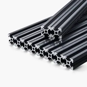 10PCS 78.7in (2000mm) T Slot 2020 Aluminum Extrusion Profile, European Standard Anodized Linear Rail, High-Strength Extruded Aluminum Rail for 3D Printer, CNC Machine Laser Engraving, Black