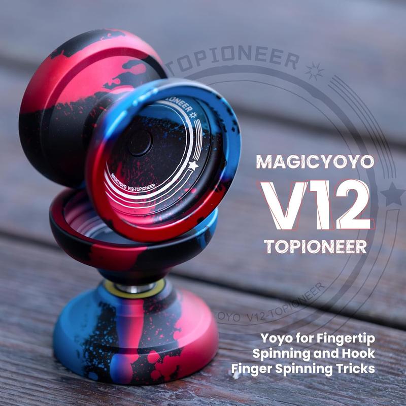 MAGICYOYO V12 Finger Spin Yoyo Professional Responsive Yoyo for Kids & Adults, Unresponsive Yoyo for Advanced, Professional Yoyo with 12 Yoyo Strings & Yo-Yo Accessory Kit