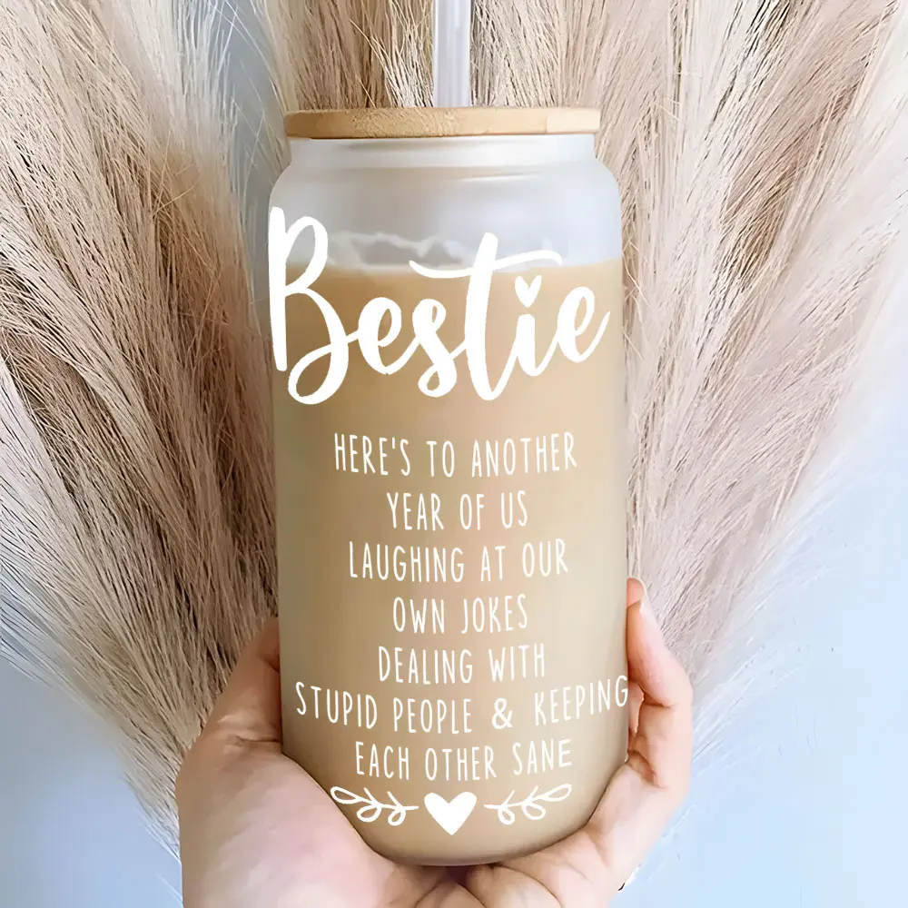 Trendy To My Dad Gratitude Quote 16oz Glass Can Cup with Lid and Straw, Reusable Glass Drinking Cup, Glass Tumbler, High-Quality Glass Jar for Iced Coffee, Hot Drinks, Heartwarming Dad Gift Glassware