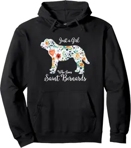 CUTE SAINT BERNARD Hoodie for women girls gift Pullover Hoodie