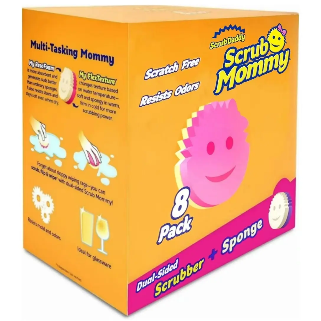 （8-Pack）Scrub Mommy Color Sponges - Scratch-Free Multipurpose Dish Sponge - BPA Free, Polymer Foam, Stain & Odor Resistant