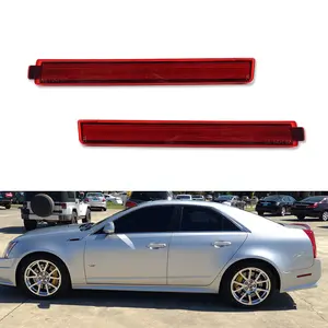 2pcs Red Rear Bumper Side Marker lamps Light Reflectors For 2008 2009 2010 2011 2012 2013 Cadillac CTS CTS-V,Replace OEM GM1184105 25883455,25883457
