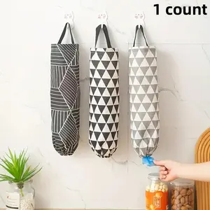Random Color Geometric Garbage Bag Storage Organizer, 1 Count Durable Hanging Storage Bag, Home Organizing Supplies for Kitchen, Bathroom and Living Room, Household Tool