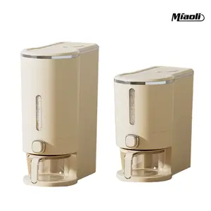 MiAoLi insect-proof airtight Rice Dispenser with Measuring Cups - Moisture-Resistant Plastic, Airtight Grain Storage Container for Soybeans, Corn & Cereals,pet food,cat food,dog food,suitable for kitchen and food storage room,summerwins