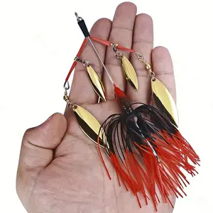 2024[Vibrant Spinnerbait] 3pcs Vibrant Artificial Baits |   Sinking Spinnerbait with Flashing Sequins, Iron Willow Leaf Blades, Rotary Motion Lures Set - Fishing Lure Kit for Pike, Trout & Bearded Guys2025