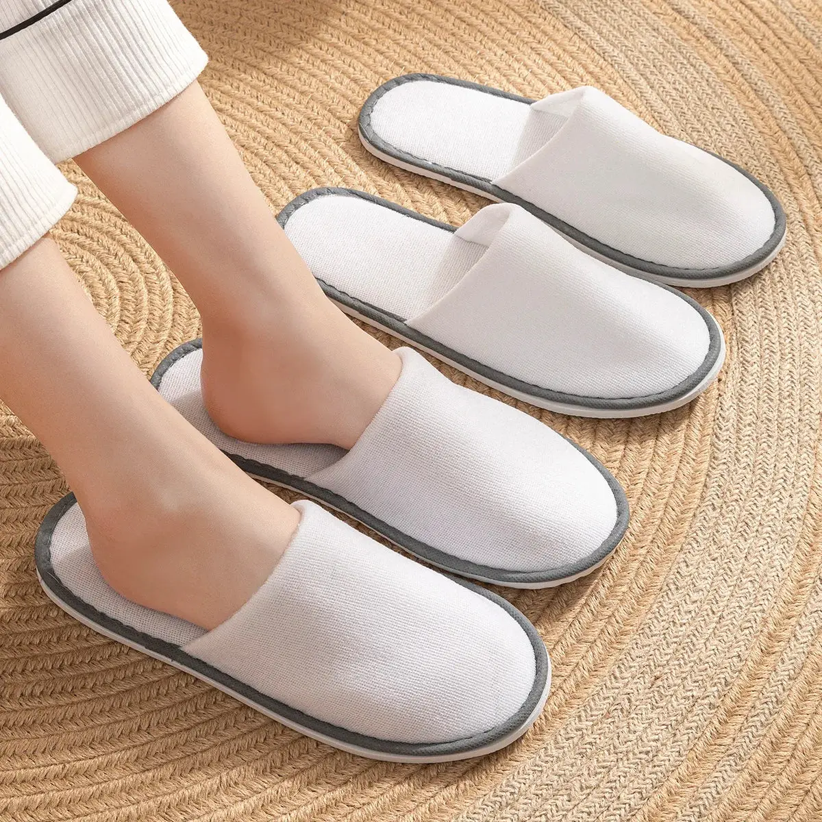 5 Pack Disposable Hotel Slippers (One-Time Use)
