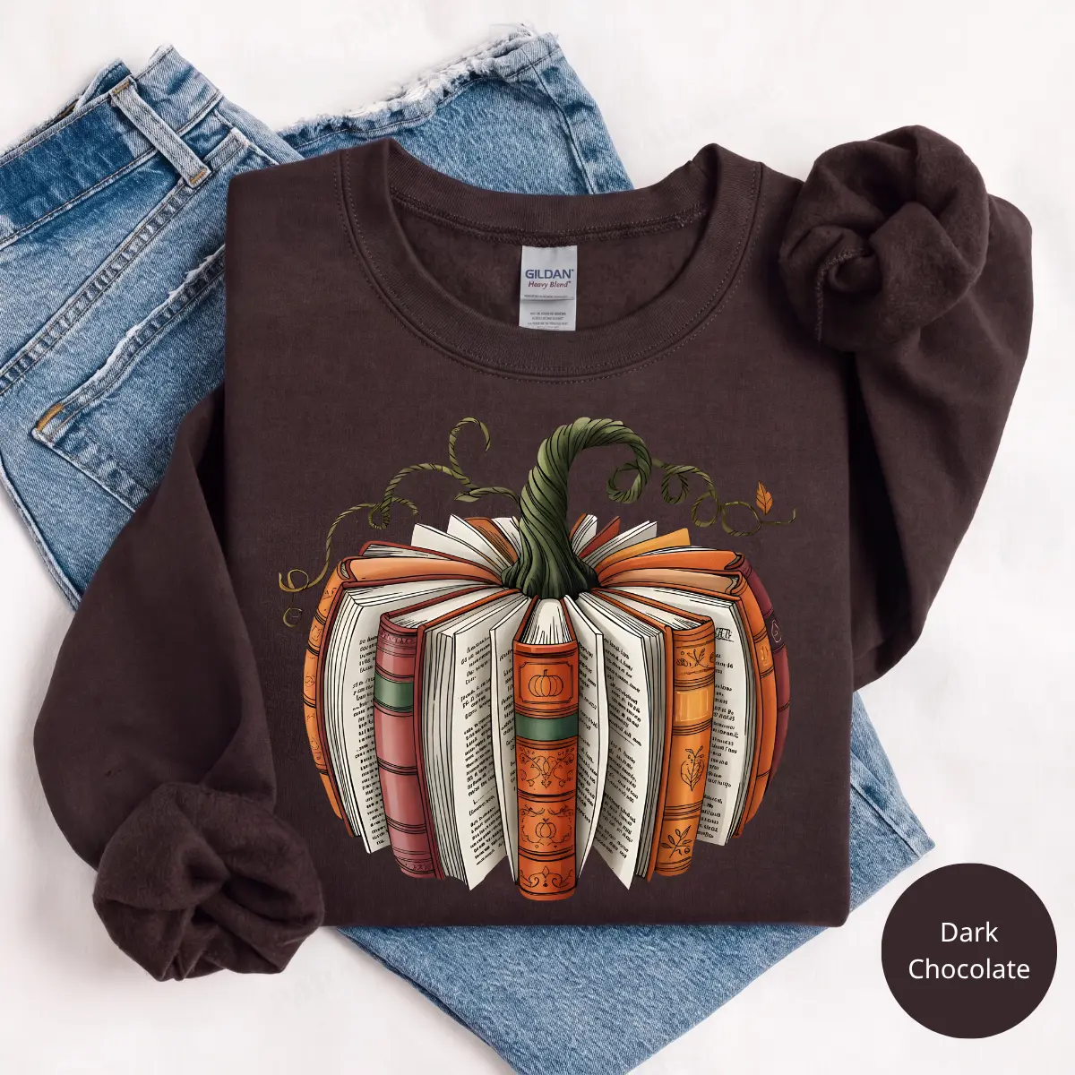 Fall Book Pumpkin Sweatshirt or T-Shirt, Halloween Book Lover Graphic, Cozy Bookish Autumn Shirt, Pumpkin Reading Gift