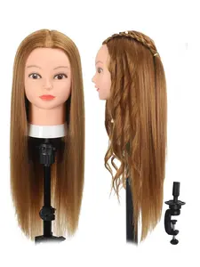 Mannequin Head with 80% Real Hair 26" Makeup Cosmetology Manikin Doll Head for Hair Styling, Hairdressing Training Head for Braiding Practice Suitable for  Cosmetology & Hairdresser Hair Extensions