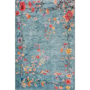 Nuloom Liorena Traditional Floral Washable Rug