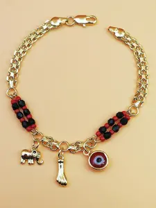 14K Gold - Plated Evil Eye Elephant Exquisite Bracelet with Pendant: Protection Jewelry for Stylish Women undefined undefined pounamu necklace helix machine