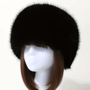 Soft & Fluffy Faux Mink Fur Headband - Elegant Ear Warmer for Women, Stretchable Polyester, Hand-Washable - Chic Winter Outdoor Comfort Accessory-G6ER-SG4WE