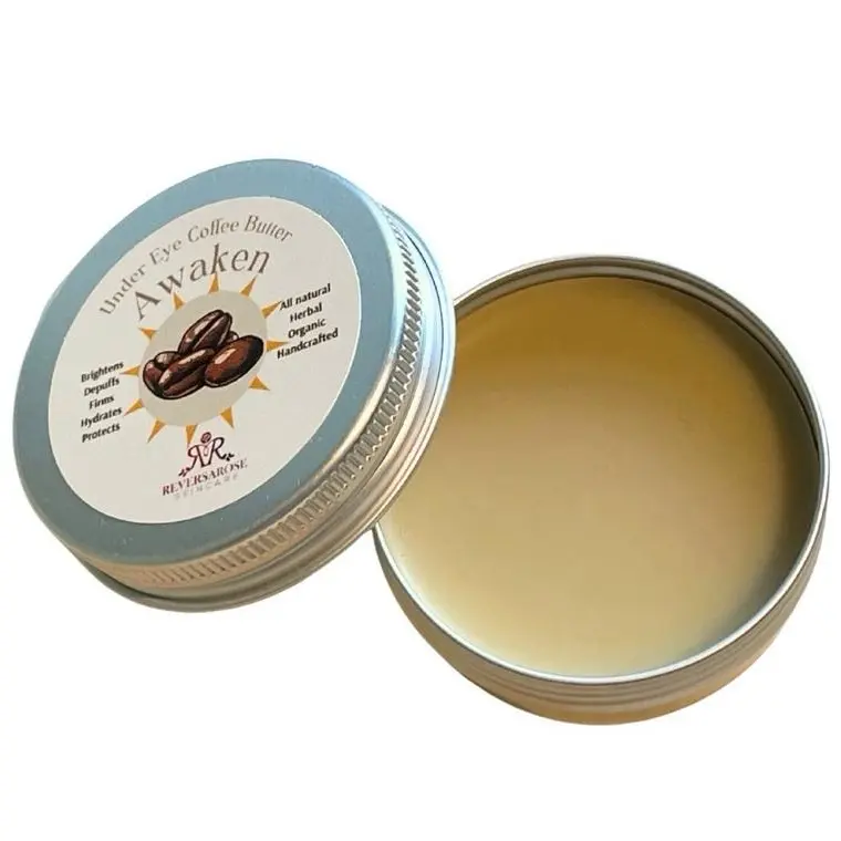 ReVersaRose Awaken Under Eye Coffee Butter - With Organic Green Tea & Nourishing Coffee Butter Caffeine For Dark Circles & Puffiness - 1oz Brightening Skincare Under Eye Comfort Balm