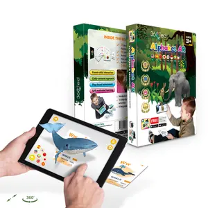 Alphabet AR: Augmented Reality English Alphabet Learning, 4D Interactive Flashcards, 8 Languages, for Ages 3+, 30 Cards and Activity Booklet