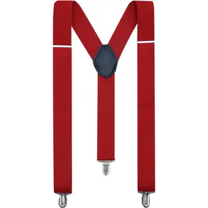 Suspenders for Men Heavy Duty Tuxedo Dress Pants 1.4 inch Solid Adjustable Elastic Y  Mens Suspenders for Jeans