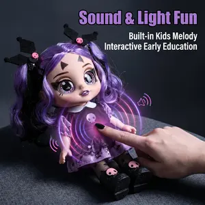 Gothic Doll Collection 12.9 Inch Large 5D Sparkle Eyes Musical Interactive Doll for Girls Ages 3+ Flexible Joints Safe Non-Toxic Halloween Birthday Gift