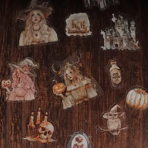 72-84pcs Sticker Set Woodland Fairy & Forest Animal Theme with Tree, Rabbit, Floral Patterns, Suitble for Thanksgiving, Autumn, Halloween Decor, Scrapbooking, Greeting Card, Postcard, Album Decor, Stickers Adults