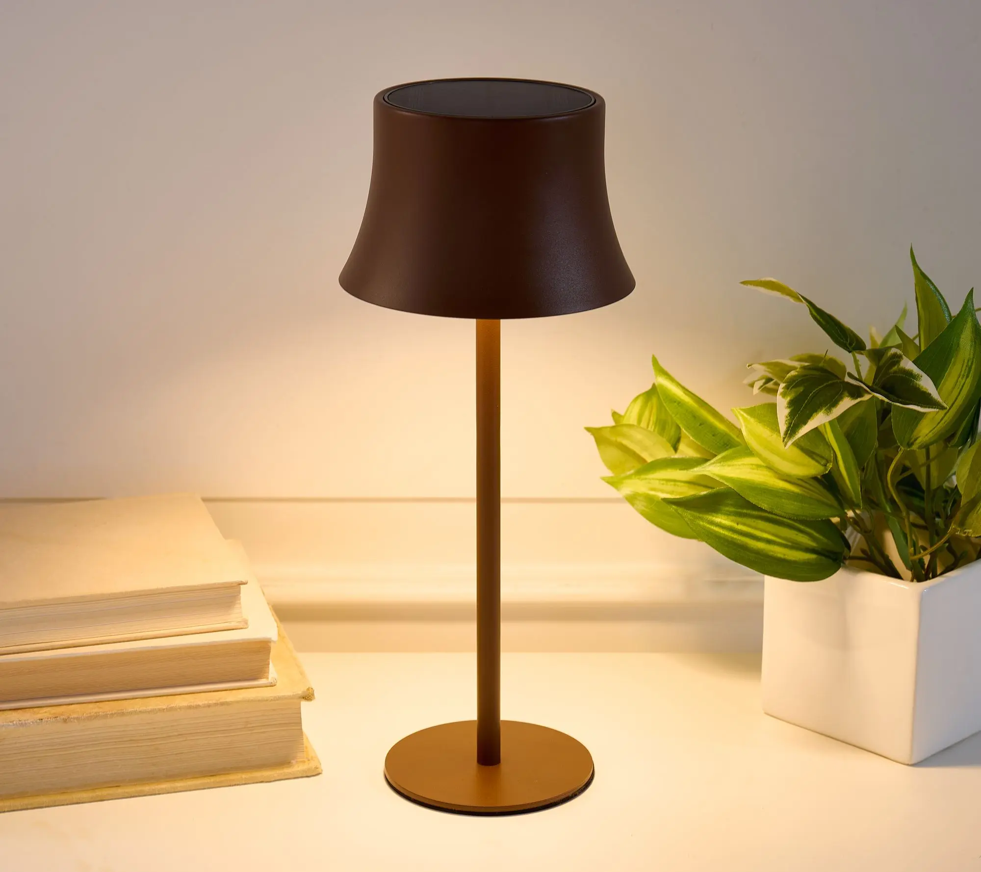 SecureBrite 13" Solar Indoor/Outdoor Lamp with Metal Shade SecureBrite 13" Solar Indoor/Outdoor Lamp with Metal Shade