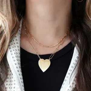 Large Heart Pendant on Large Link Chain