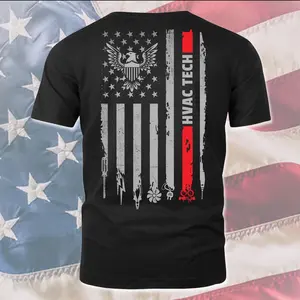 HVAC Tech T-Shirt American HVAC Tech Gift 4th of July Shirt for Hvac Technician Hoodie