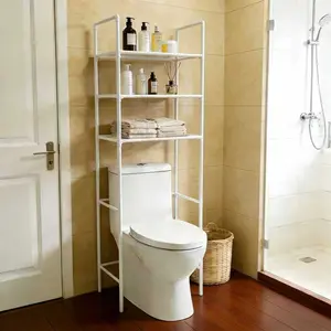 Special treatment of bathroom clutter, bathroom storage does not occupy an area, no punching installation, stable load-bearing, bathroom products can be easily placed in 3 layers of layered storage, bid farewell to bathroom clutter.