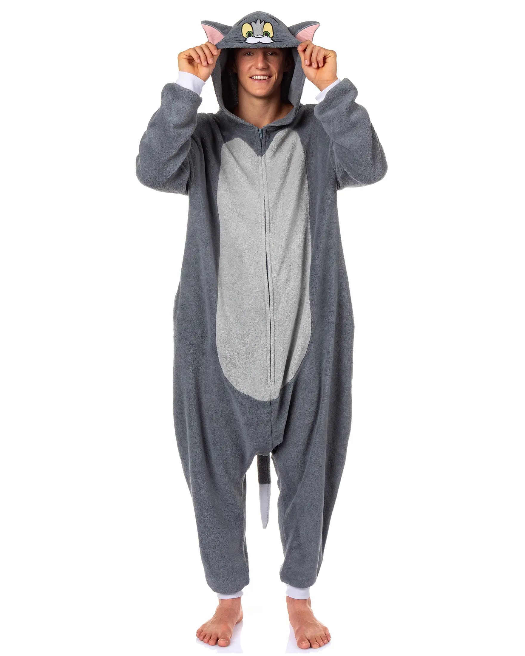 Tom & Jerry Union Suit Hooded Costume Tom Kigurumi Pajama Adult
