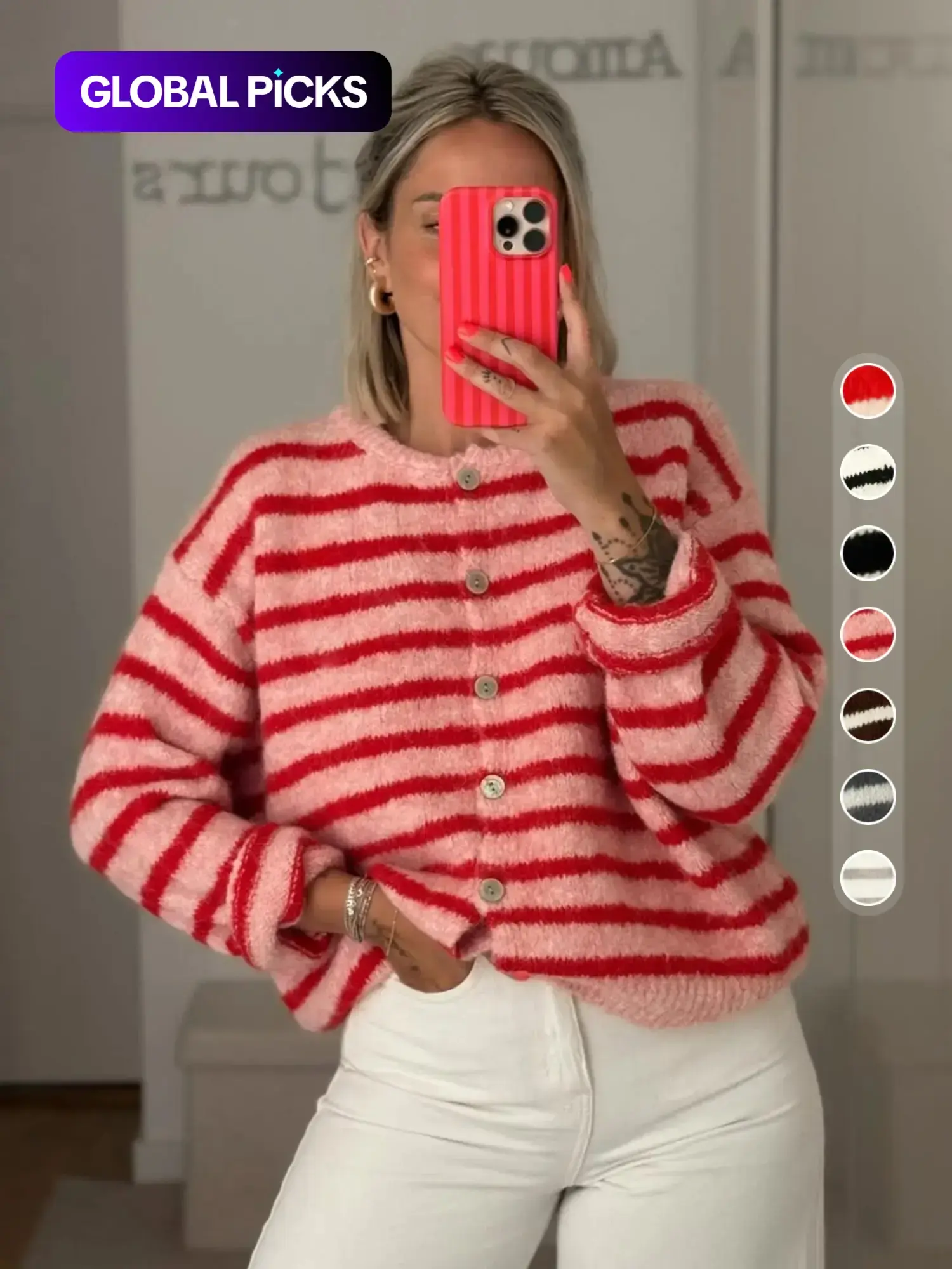 Women's Vintage Striped Cardigan Knitwear, Casual Daily Wear, Perfect for Dates & Shopping, Ideal for Spring/Autumn/Winter Seasons