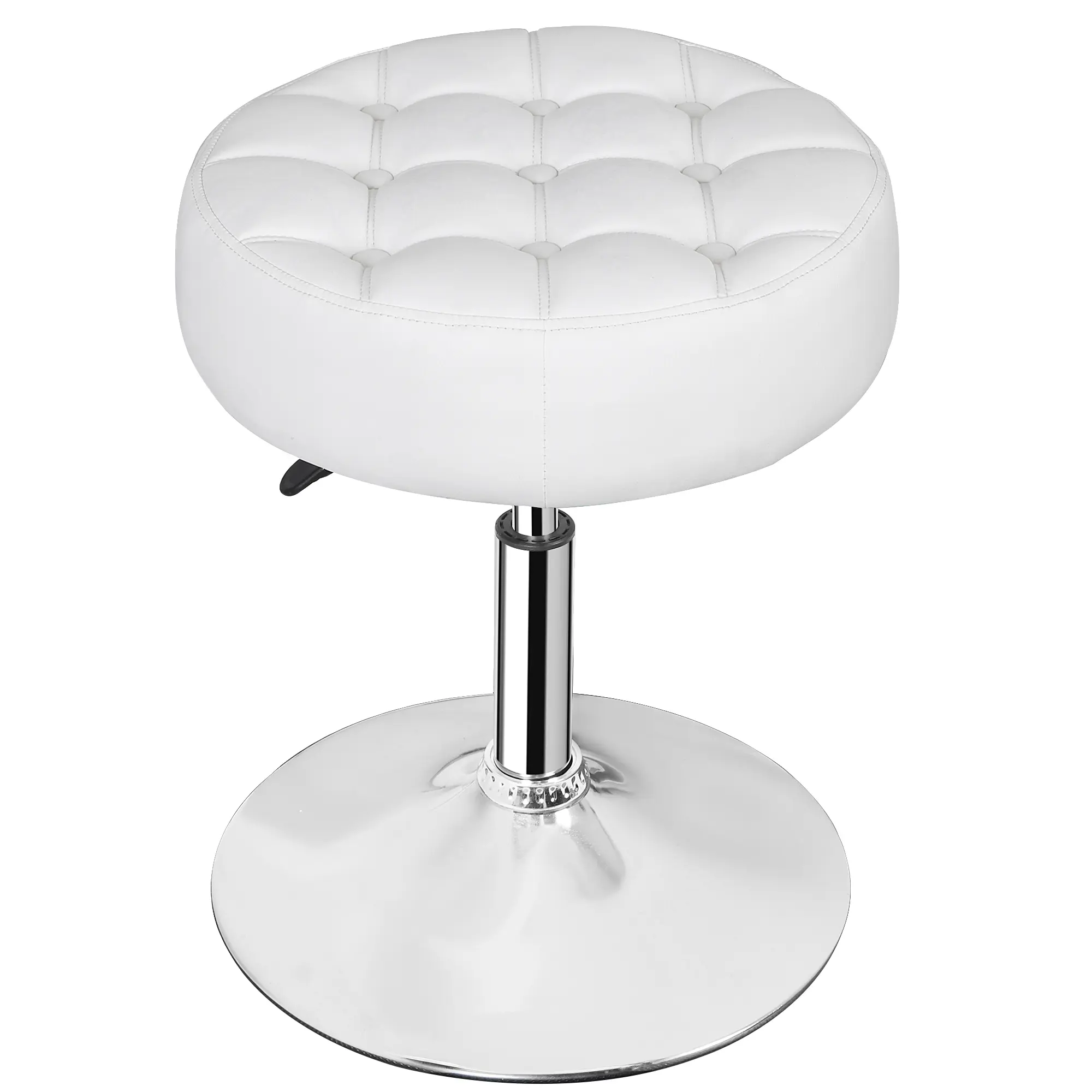 NewChoiceDeal Faux Leather Upholstered Swivel Vanity Stool - 17.1-23"h Height-Adjustable, Tool-Free Assembly, Cushioned, Upholstered Cushion Stools, Living Room Furniture & Decor, Bedroom Dressing Room Use, Living Room Decor
