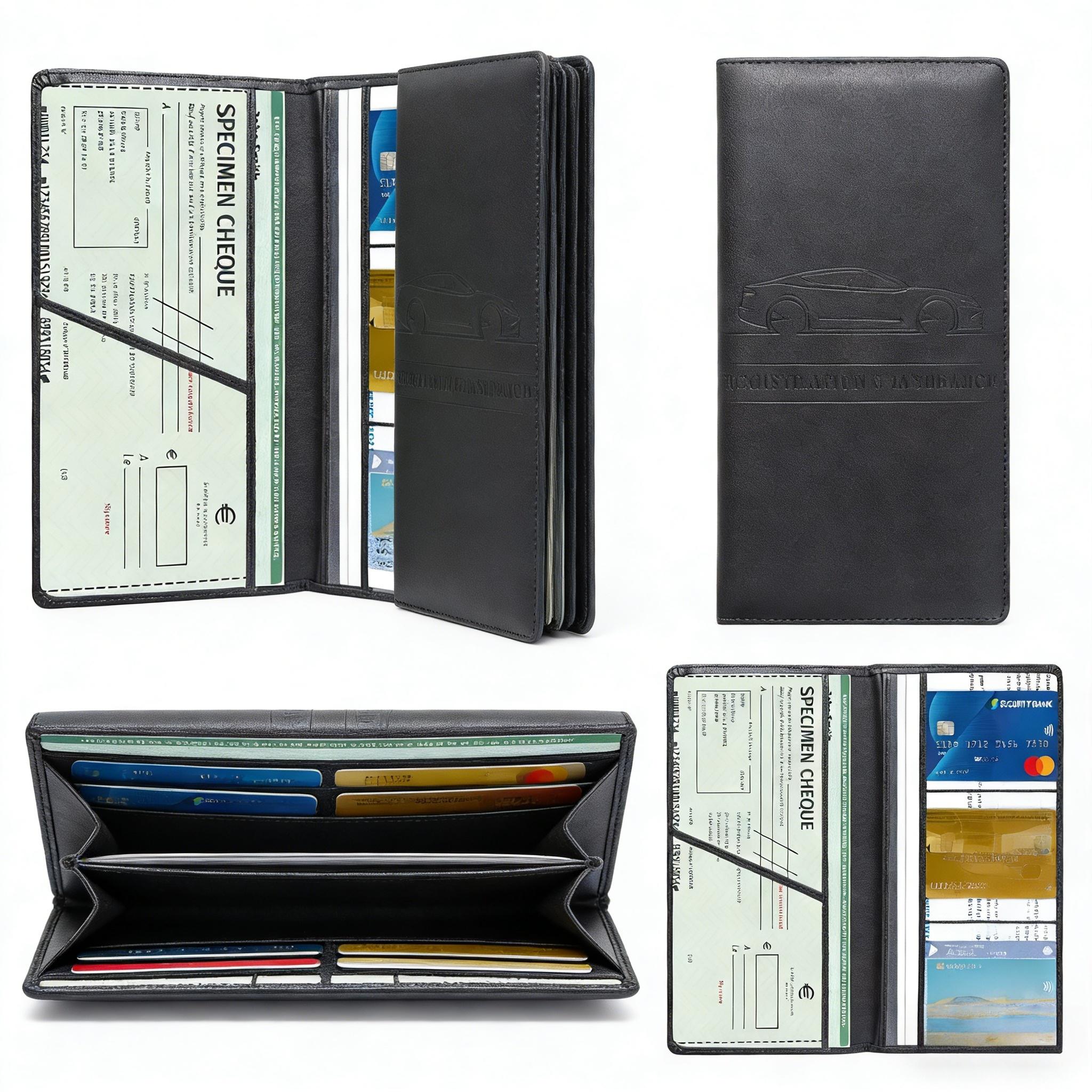 Car Registration & Insurance Card Holder, Magnetic Closure Vehicle Organizer, Car Essential Document Wallet, Spring Gift, for Pokemon Cards Holder, Compact Car Accessories, Essential for Owners