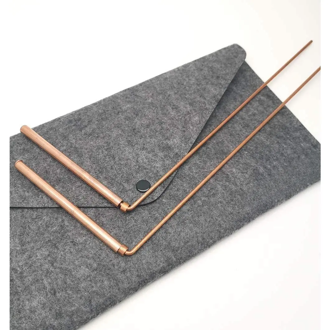 99.9% Copper Dowsing Rod- 2PCS Divining Rods with Bag - Detect Gold, Water, Ghost Hunting etc.