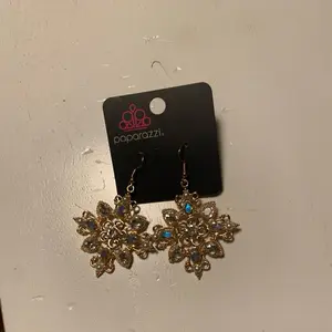 Paparazzi Snow Earring with Gold and Fish Hook Multiple Detailing on the Earrings Paparazzi Jewelry