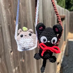 Studio Ghibli Car Hanger Crochet Car Accessories Totoro/Jiji on a Swing Crochet Plush