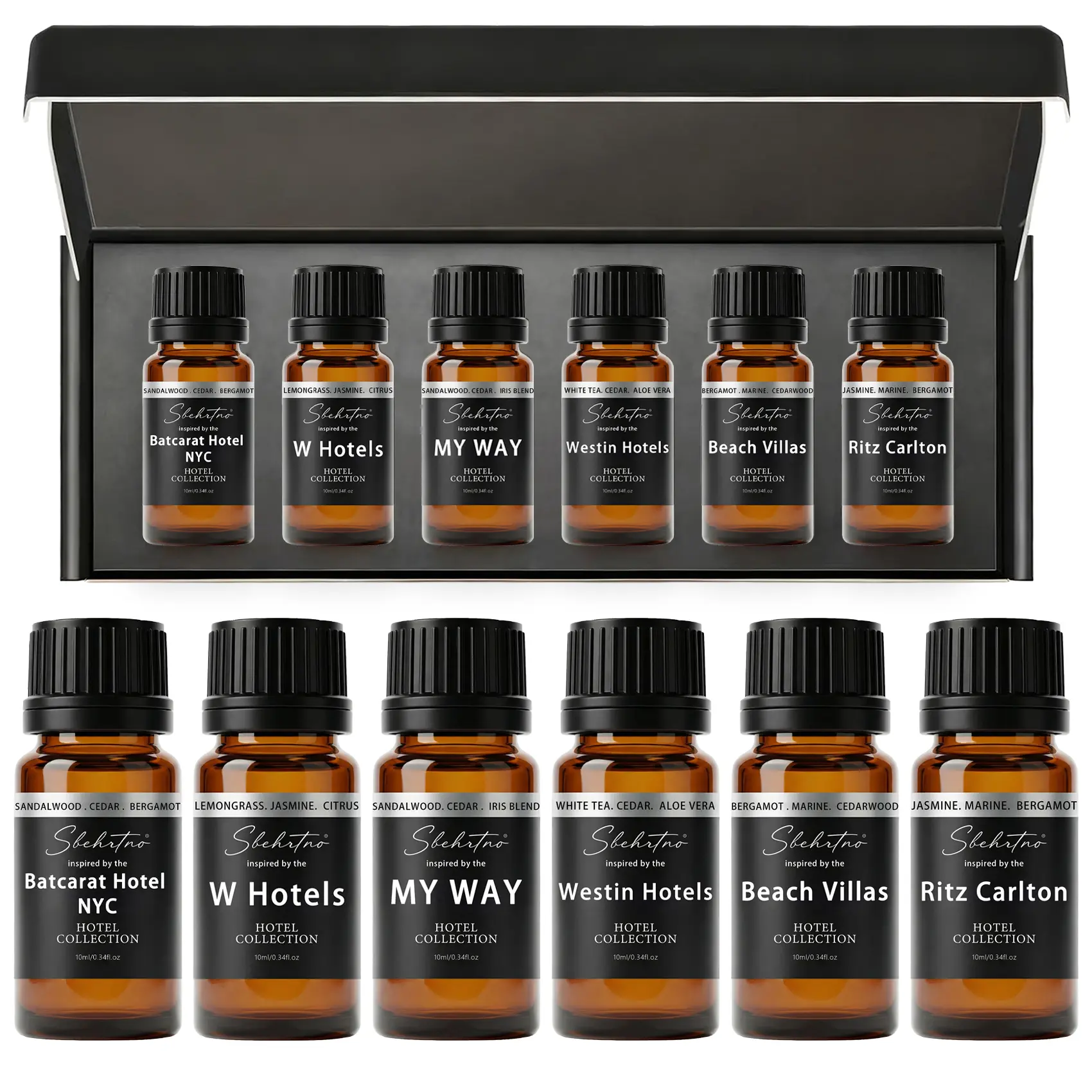 Sbehrtno Hotel Diffuser Oil Gift Set Luxury Scent Inspired by Ritz Carlton My Way Baccarat NYC Westin W Hotels Marriott Beach Villas Safe for Pets & People