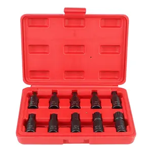 3/8 Inch Drive for Car 12 Point Torx Bit Socket Set Socket Wrench Tool 10pcs M4-M16 Premium Cr-Mo Steel Auto Accessories