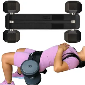 Hip Thrust Belt For Dumbbells Heavy, Kettlebells, Plates, Comfort Up to 400 LBS, Double Hook & Loop Booty Builder, Glute Workout Equipment for All Shapes, Use at Home or Gym.
