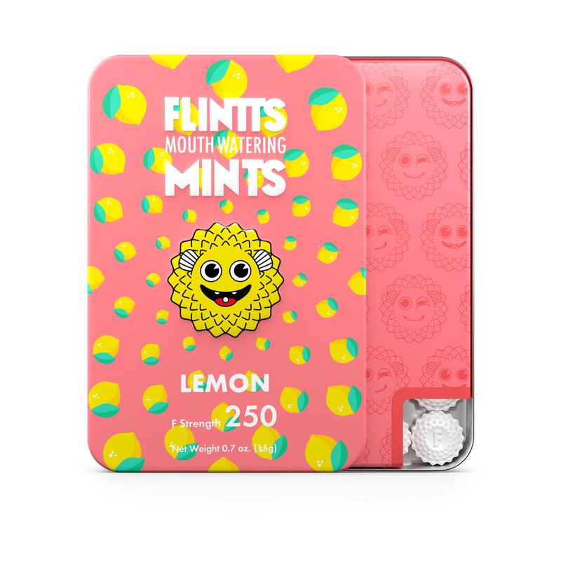 Flintts Mouth Watering Mints Wild Variety 4 Pack- Mint, Strawberry Magic, Lemon, Cinnamon Ginger - Natural Flavors, Sugar-Free & Vegan, Dry Mouth Mints