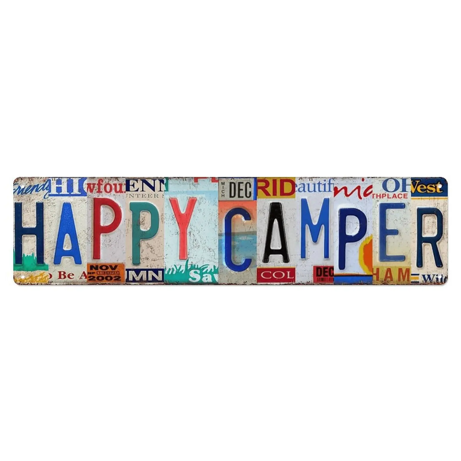 Show off your love for the outdoors with this rustic license plate decor metal signs 4x16 Inch